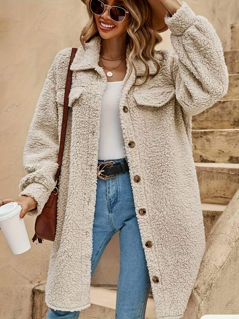 EB | Übermantel Damen Sommerliche Chic Luftige Textur Perfekt für Kühlere Sommertage