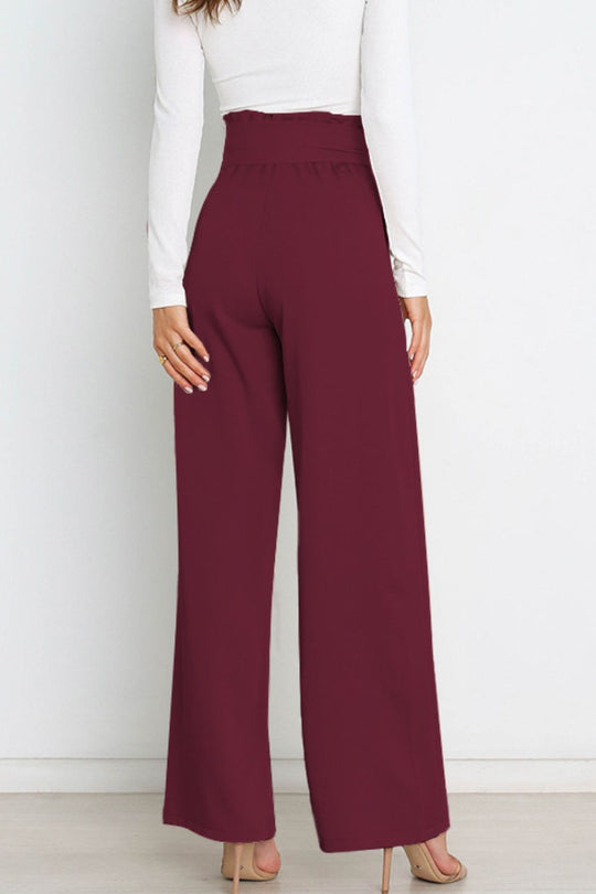 EB | Hohe Taille Paperbag Hose mit Schleifendetail