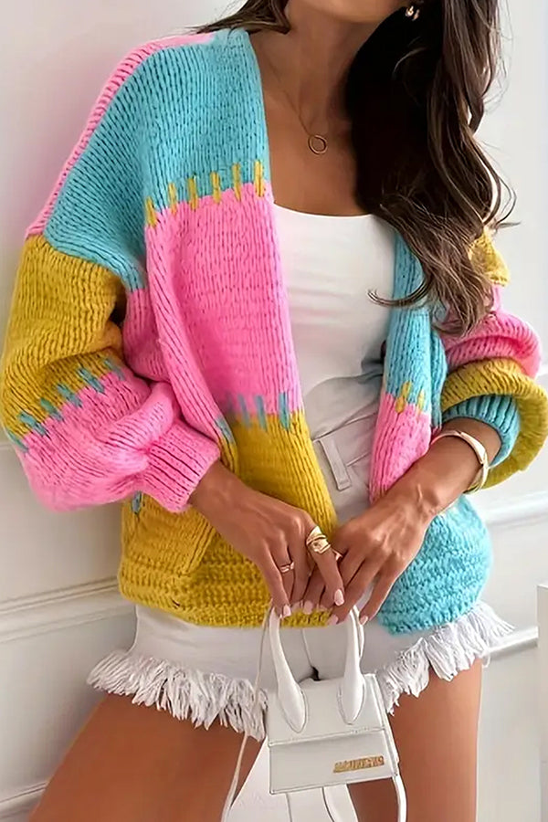 EB | Gemütlicher Freizeitcardigan mit Kontrastierenden Nahtdetails