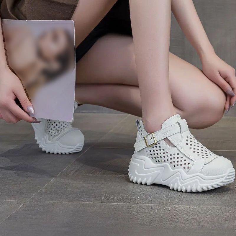 Atmungsaktive Sommer-Schuhe für Damen mit dicken Sohlen EB EB
