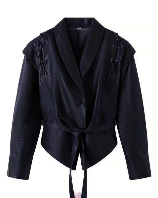EB | Lederjacke mit langen Ärmeln
