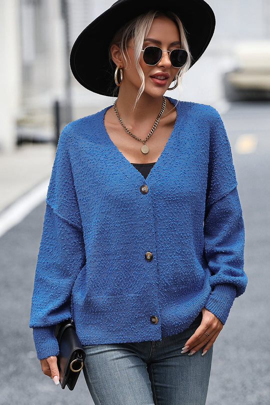 EB | Knopfleiste Cardigan mit fallen Schultern