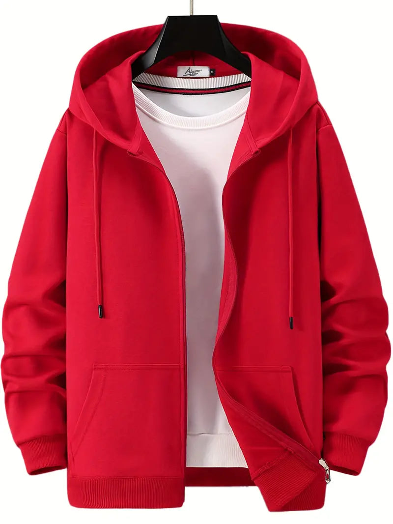 EB - Lässiger Herbst Full Zip Hoodie mit Kordelzug für Männer