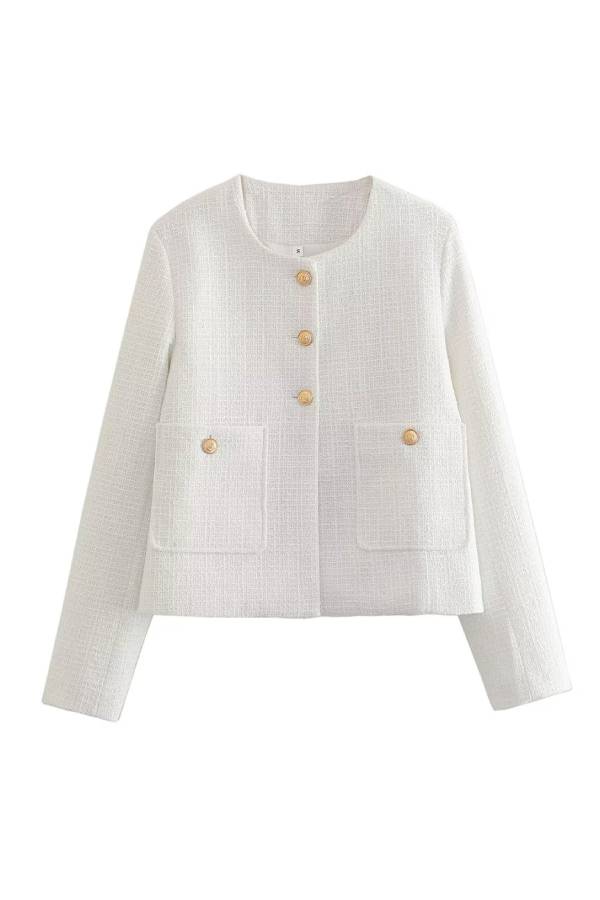 EB | Hals Slim Fit Colorblock Damen Knopfjacke