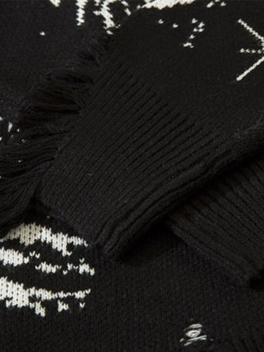 EB | Farbe Vintage Druck Zerrissene Sweatshirt