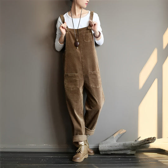 EB | Damen Samt Retro Latzhose Perfekt für den Frühling