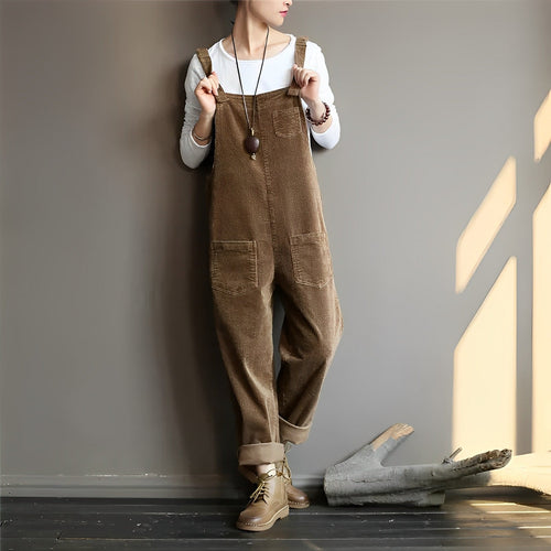 EB | Damen Samt Retro Latzhose Perfekt für den Frühling