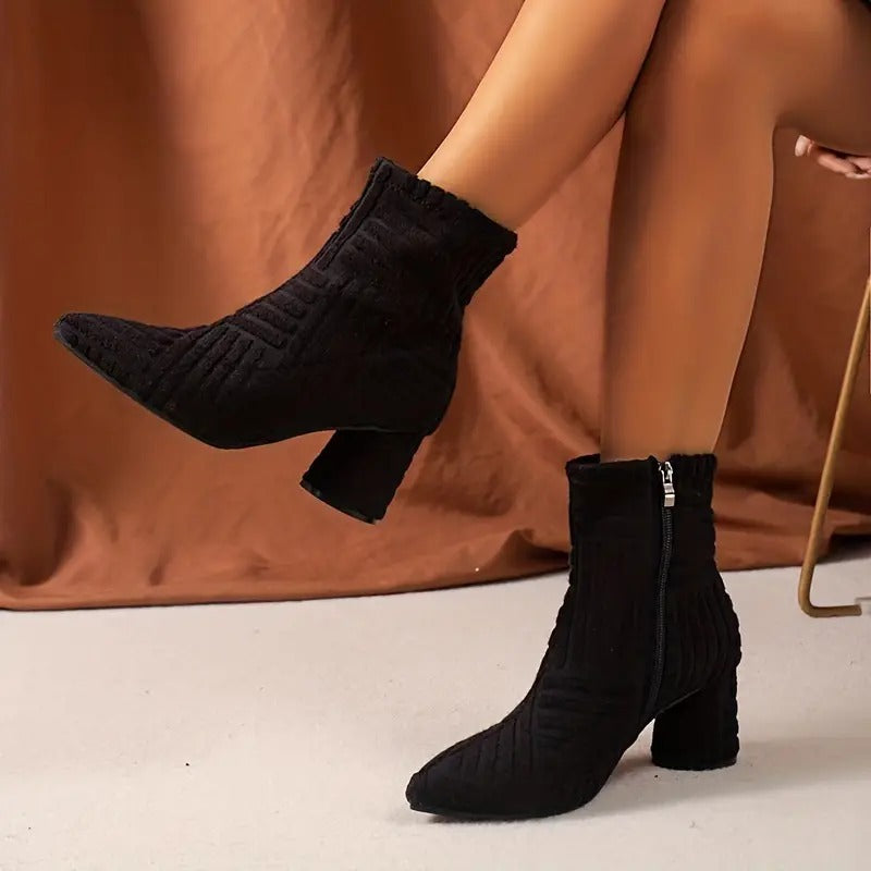 EB | Elegante Einfarbige Schuhe Mit Dickem Absatz