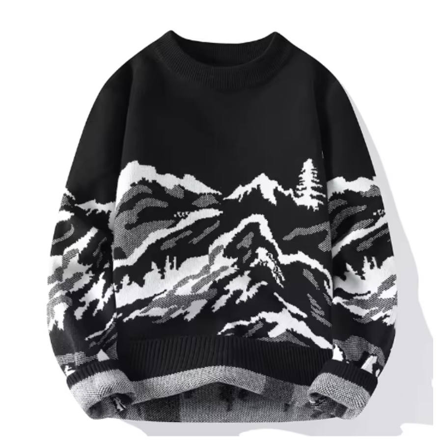 EB | Strickpullover Bergmotiv Warm und Stilvoll