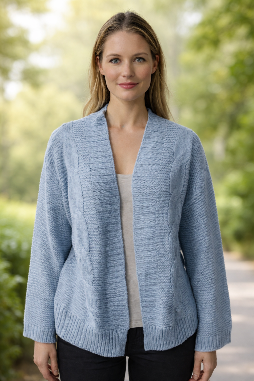 EB | Damen Strickcardigan mit lockerer Passform und dicker Textur
