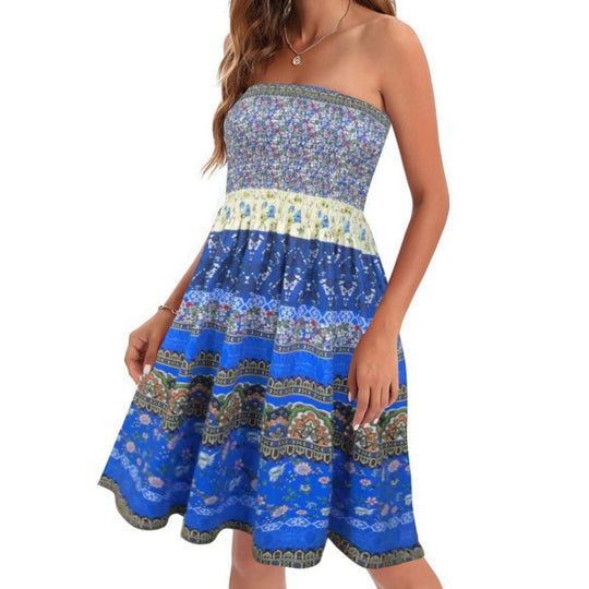 EB | Bedrucktes Strandurlaub sexy Tube Top Kleid