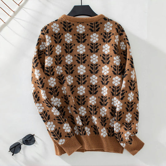 EB | Strickjacke mit Blumenmuster