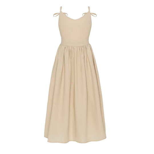 EB | Neckholder-Kleid aus Baumwolle mit Hosenträgern