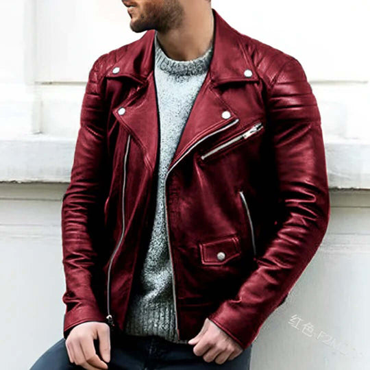 EB | Herren Leder Bikerjacke