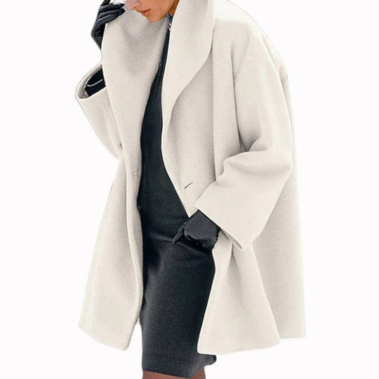 EB | Oversized Wollmantel Offene Front Eleganter Komfort