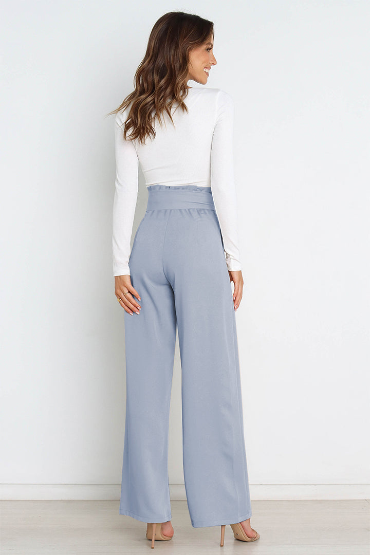 EB | Hohe Taille Paperbag Hose mit Schleifendetail