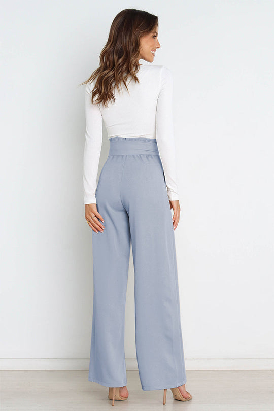 EB | Hohe Taille Paperbag Hose mit Schleifendetail
