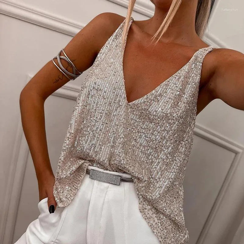EB | Glitzerndes Pailletten Top Glamouröser Festtagstil