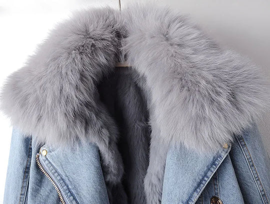 EB | Denim und Kunstfell Eleganzjacke