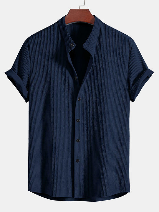 EB | Gerippte Stehkragenbluse