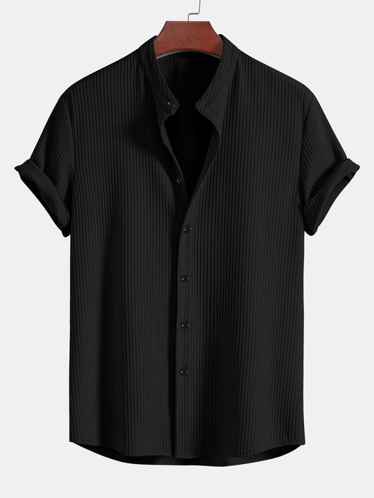 EB | Gerippte Stehkragenbluse