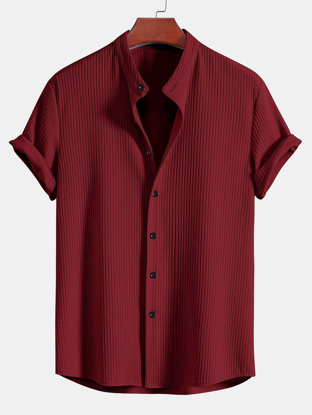 EB | Gerippte Stehkragenbluse