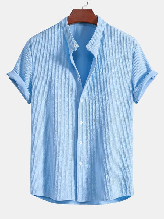 EB | Gerippte Stehkragenbluse