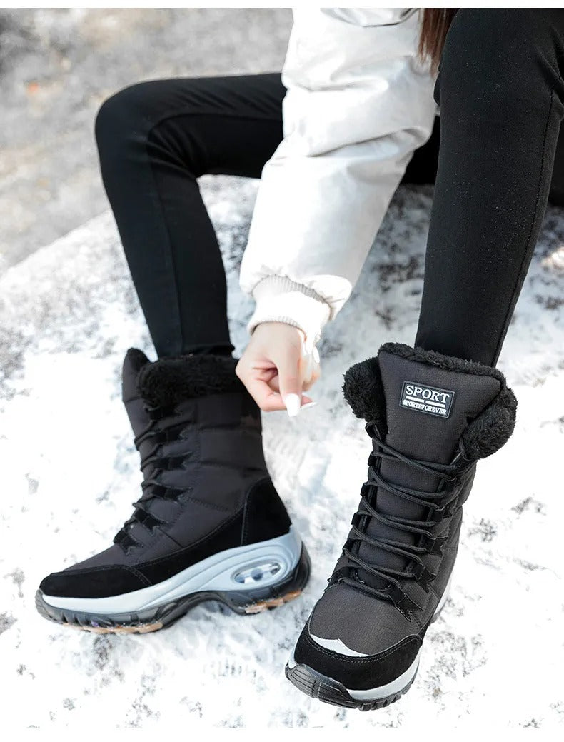 Wasserdichte Damen Schneestiefel bis zur Mitte der Waden EB