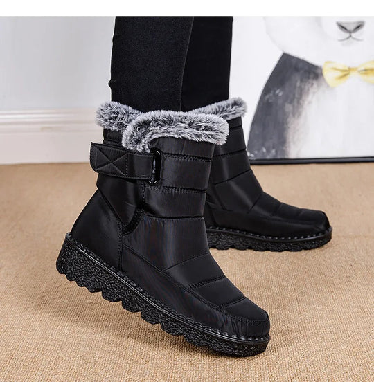 Damen warme Baumwolle Fell Stiefeletten EB