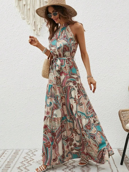 EB | Damen Retro Maxi Halterneck & Vintage-inspiriert