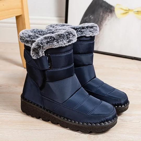 Damen warme Baumwolle Fell Stiefeletten EB