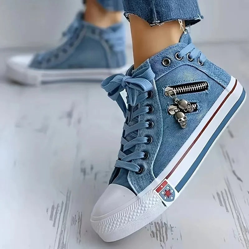 EB Trend-Sneaker – Jeans-Look & Zipper
