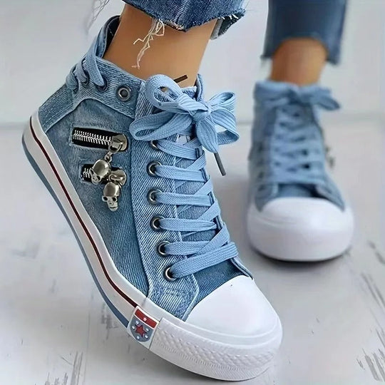 EB Trend-Sneaker – Jeans-Look & Zipper