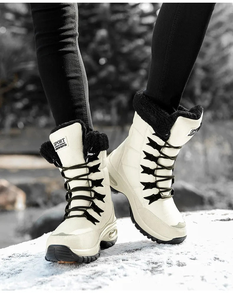 Wasserdichte Damen Schneestiefel bis zur Mitte der Waden EB