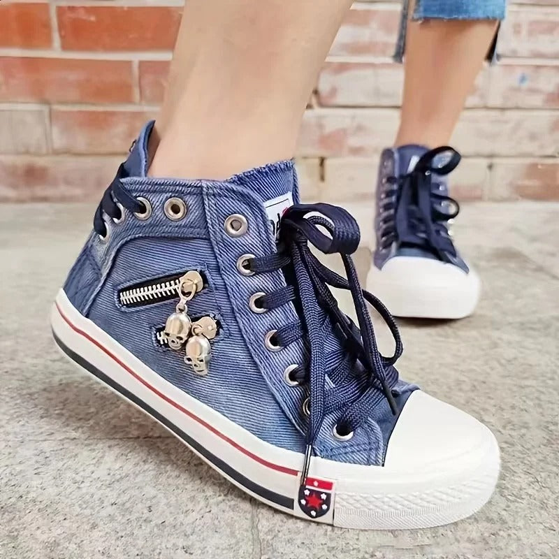 TrendSneaker JeansLook & Zipper EB