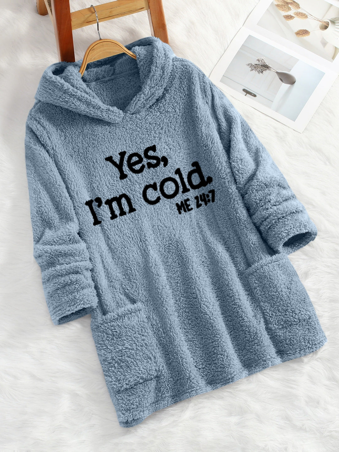 EB | Langer Hoodie mit Print Fleece Wärme und Komfort