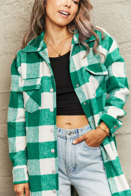 EB | Karierte Longline Hemdjacke