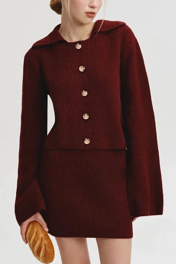 EB | Gemütlicher Strickcardigan und Lässiges Minirock-Set