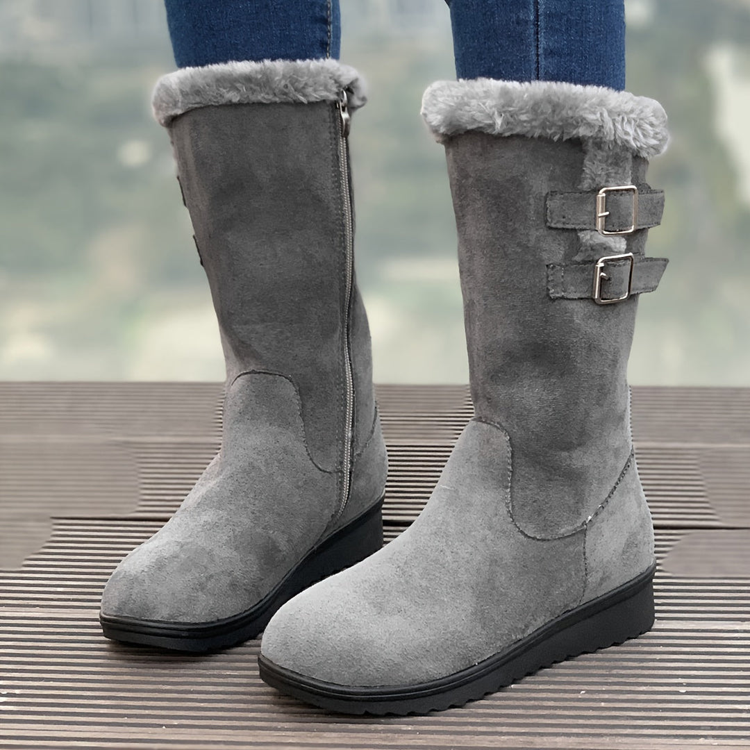 EB | Verstärkte Samt Mittelrohr Schnee Stiefel