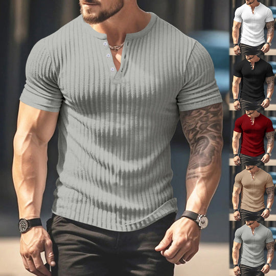 EB | Einfarbig Lässig gestricktes T-Shirt