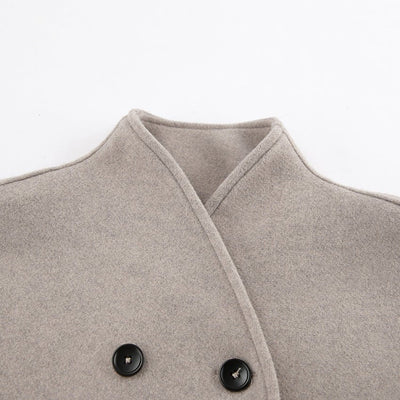 EB | Kurzer Doppelreiher Mantel Minimalistische Maßgeschneiderte Winterjacke