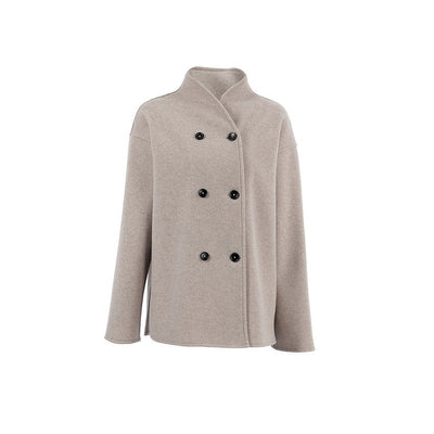 EB | Kurzer Doppelreiher Mantel Minimalistische Maßgeschneiderte Winterjacke