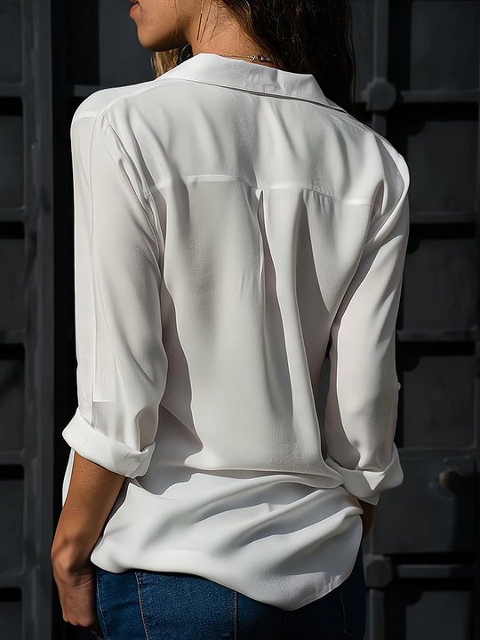EB | Klassische Knopfleistenbluse mit Langen Ärmeln für Damen