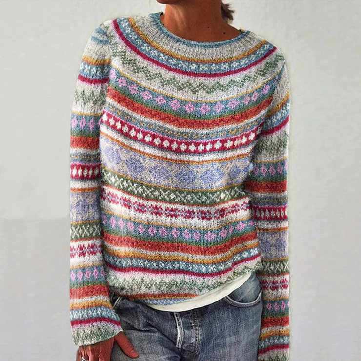EB | Strickpullover mit Langen Ärmeln und Druck