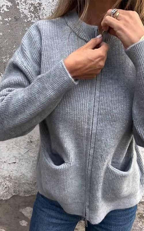 EB | Rundhalsjacke Im Raffinierten Stil