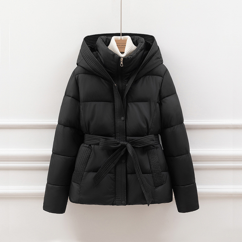 EB | Steppjacke - Slim Fit - Kapuze - Bindegürtel - Seitentaschen