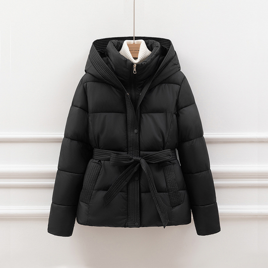 EB | Steppjacke - Slim Fit - Kapuze - Bindegürtel - Seitentaschen