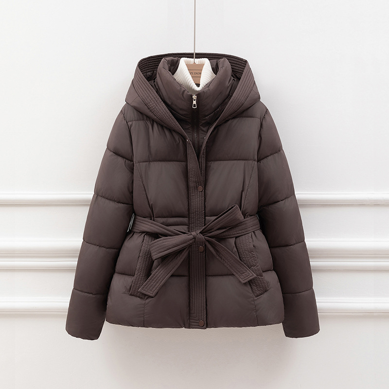 EB | Steppjacke - Slim Fit - Kapuze - Bindegürtel - Seitentaschen