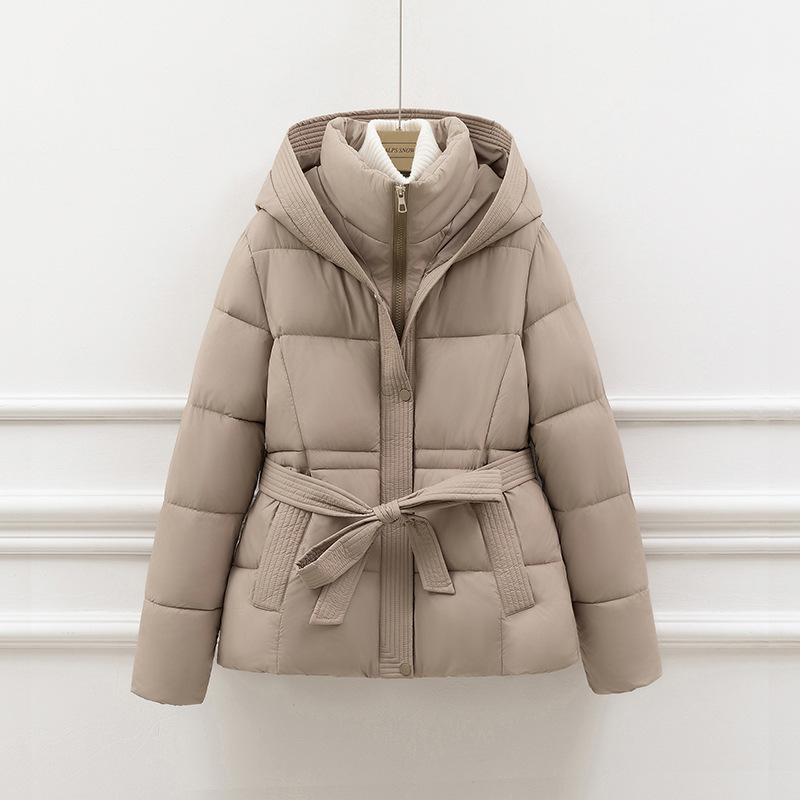 EB | Steppjacke - Slim Fit - Kapuze - Bindegürtel - Seitentaschen