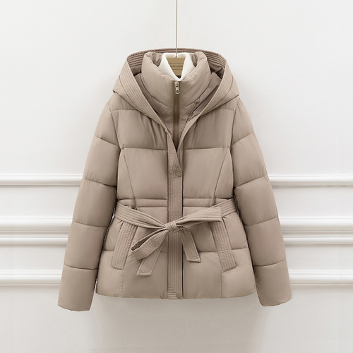 EB | Steppjacke - Slim Fit - Kapuze - Bindegürtel - Seitentaschen